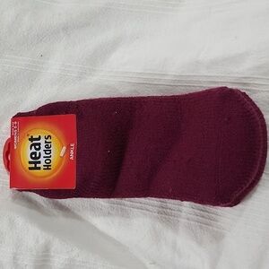 NWT Heat Holders Ankle Socks Unisex Burgandy Womens 5-9 Mens 4-8